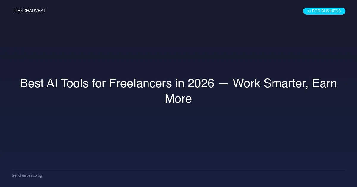 Best AI Tools for Freelancers in 2026 — Work Smarter, Earn More