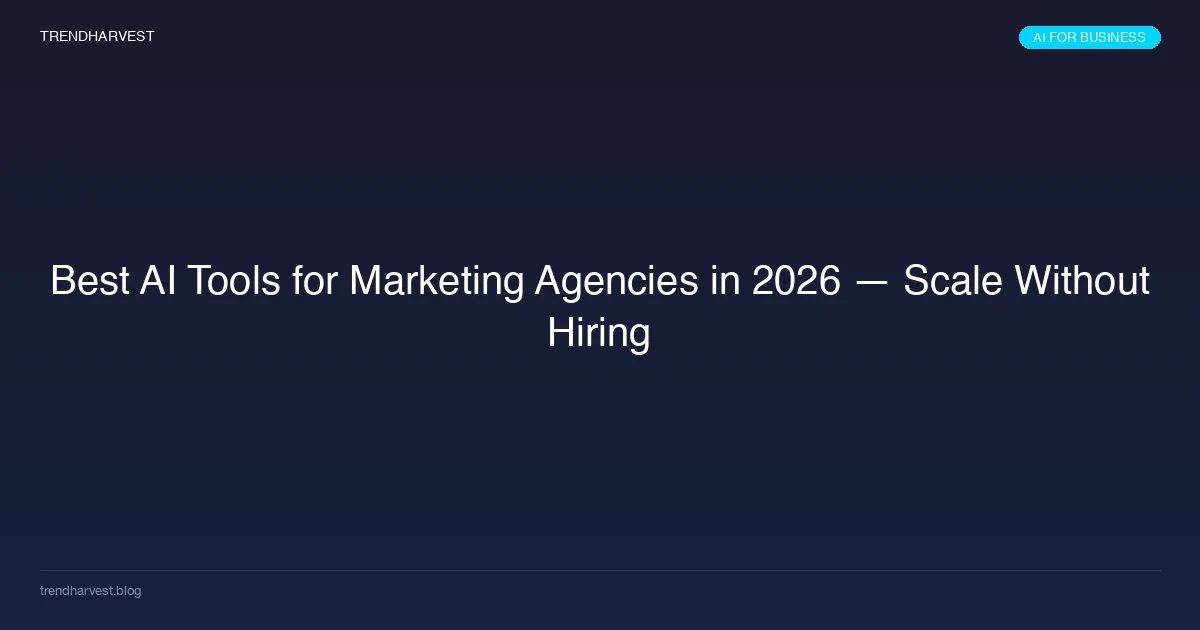 Best AI Tools for Marketing Agencies in 2026 — Scale Without Hiring