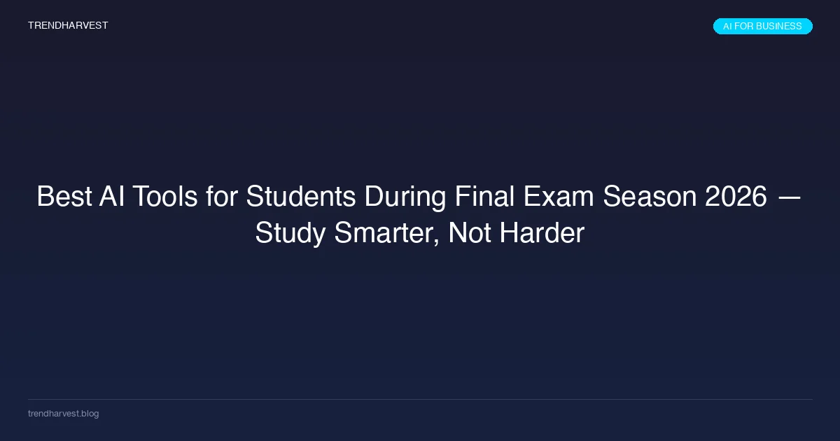 Best AI Tools for Students During Final Exam Season 2026 — Study ...
